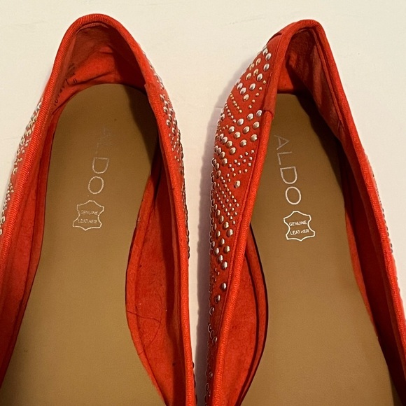 Aldo Khabou Red Rhinestone Embellished Women's Flats - Picture 7 of 16